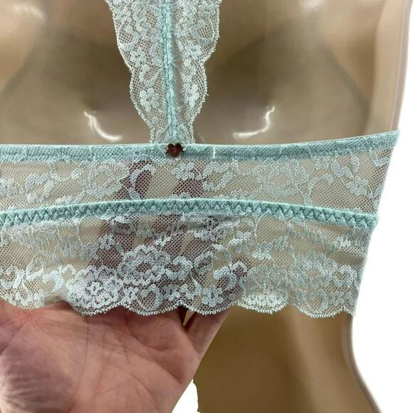 Victoria's Secret PINK Lace Racerback Bralette Mint Unlined Small - Picture 5 of 9